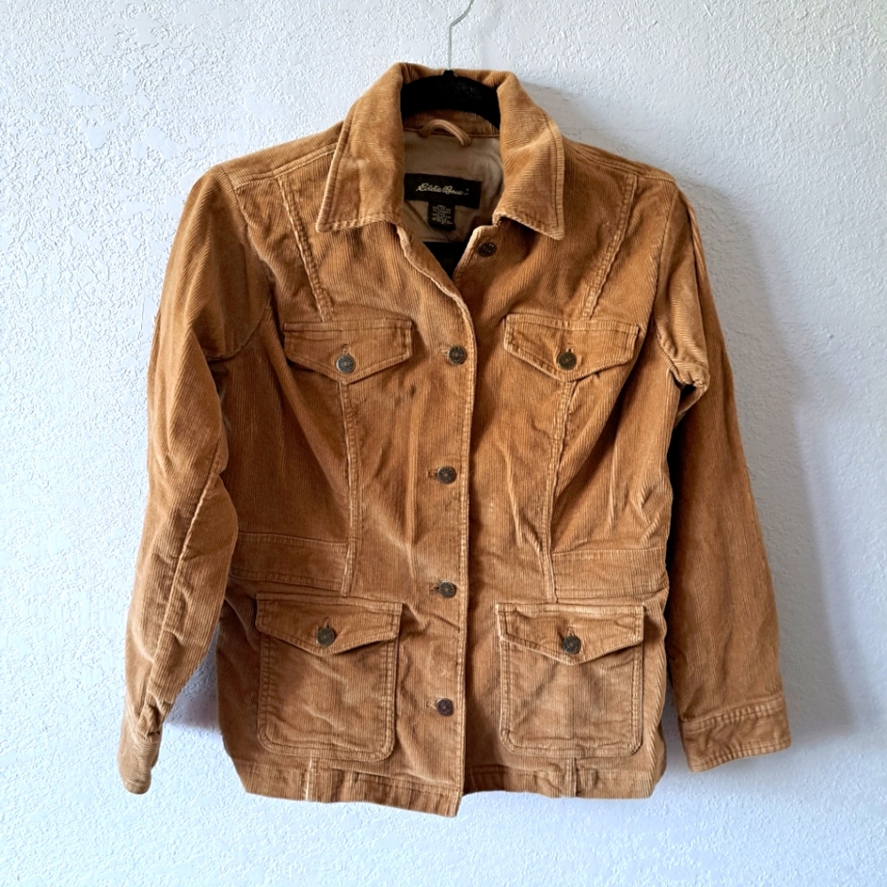 EVERYTHING $10 - Vintage Eddie Bauer Corduroy Tan Jacket Small